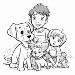 Loving Family of Dogs and Cats Coloring Pages 2
