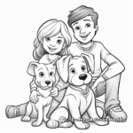 Loving Family of Dogs and Cats Coloring Pages 3