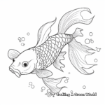 Lucky Golden Koi Fish Coloring Pages 1