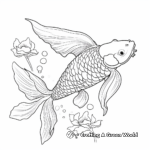Lucky Golden Koi Fish Coloring Pages 2