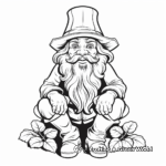 Lucky Leprechaun and Four-Leaf Clover Coloring Pages 1