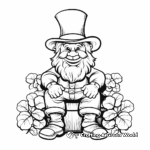 Lucky Leprechaun and Four-Leaf Clover Coloring Pages 2