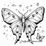 Luna Moth and Stars Coloring Pages 1