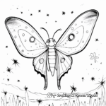 Luna Moth and Stars Coloring Pages 4
