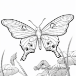 Luna Moth in Natural Habitat Coloring Pages 3