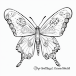 Luna Moth with Ornamental Pattern Coloring Pages 1