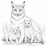 Lynx Family Coloring Pages: Male, Female, and Cubs 2