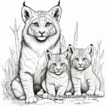 Lynx Family Coloring Pages: Male, Female, and Cubs 4