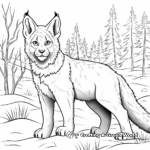 Lynx in the Wild: Winter-Scene Coloring Pages 2