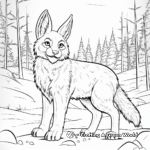 Lynx in the Wild: Winter-Scene Coloring Pages 4