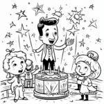 Magic Show at Birthday Party Coloring Pages 1