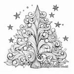 Magical Christmas Tree Card Coloring Pages 1
