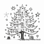Magical Christmas Tree Card Coloring Pages 2