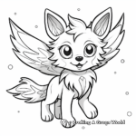Magical Elemental Flying Winged Wolf Coloring Pages 4