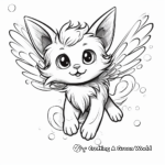 Magical Fairy Cat Coloring Pages 1