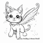 Magical Fairy Cat Coloring Pages 2
