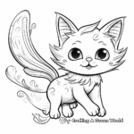 Magical Fairy Cat Coloring Pages 4