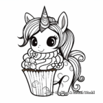 Magical Pony and Unicorn Cupcake Coloring Pages 2