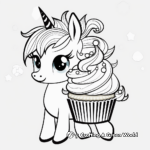 Magical Pony and Unicorn Cupcake Coloring Pages 3