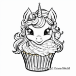 Magical Pony and Unicorn Cupcake Coloring Pages 4