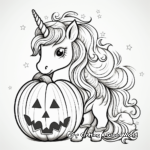 Magical Rainbow Unicorn Pumpkin Coloring Pages 1