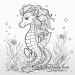 Magical Rainbow Unicorn Seahorse Coloring Pages 3