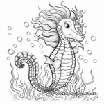 Magical Rainbow Unicorn Seahorse Coloring Pages 4