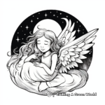 Magical Slumber: Fairy and Sleeping Unicorn Coloring Pages 2