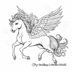 Magical Sparkling Flying Unicorn Coloring Pages 4