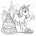 Magical Unicorn Birthday Invitation Coloring Pages 1