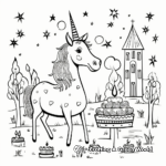 Magical Unicorn Birthday Invitation Coloring Pages 4