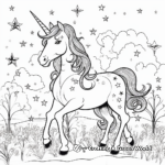 Magical Unicorn with Stars Coloring Pages 2