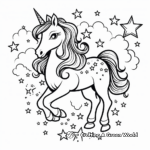 Magical Unicorn with Stars Coloring Pages 3