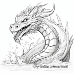Magical Water Dragon Head Coloring Pages 2