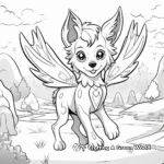Magical Winged Wolf: Fairy Land Coloring Pages 4