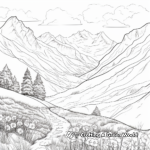 Magnificent Mountain Landscape Coloring Pages 2