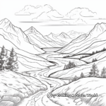 Magnificent Mountain Landscape Coloring Pages 3