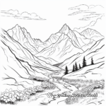 Magnificent Mountain Landscape Coloring Pages 4