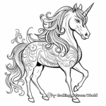 Magnificent Mythical Unicorn Coloring Pages 2