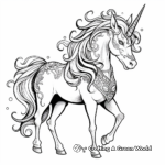 Magnificent Mythical Unicorn Coloring Pages 3