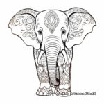 Majestic African Henna Elephant Coloring Pages 1