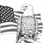 Majestic Bald Eagle and American Flag Coloring Page 3