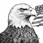 Majestic Bald Eagle and American Flag Coloring Page 4