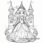 Majestic Castle and Princess Coloring Pages 1