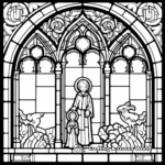 Majestic Cathedral Stained Glass Coloring Pages 1