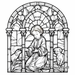 Majestic Cathedral Stained Glass Coloring Pages 3