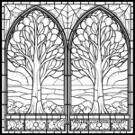 Majestic Cathedral Stained Glass Coloring Pages 4
