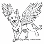 Majestic Flying Wolf Coloring Pages 1