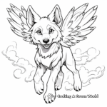 Majestic Flying Wolf Coloring Pages 2