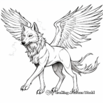 Majestic Flying Wolf Coloring Pages 3